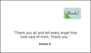 Bel Air Assisted Living testimonial from Denise K.