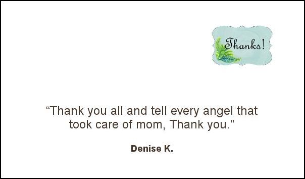 Bel Air Assisted Living testimonial from Denise K.