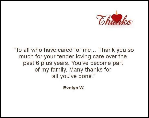 Bel Air Assisted Living testimonial - Evelyn W.