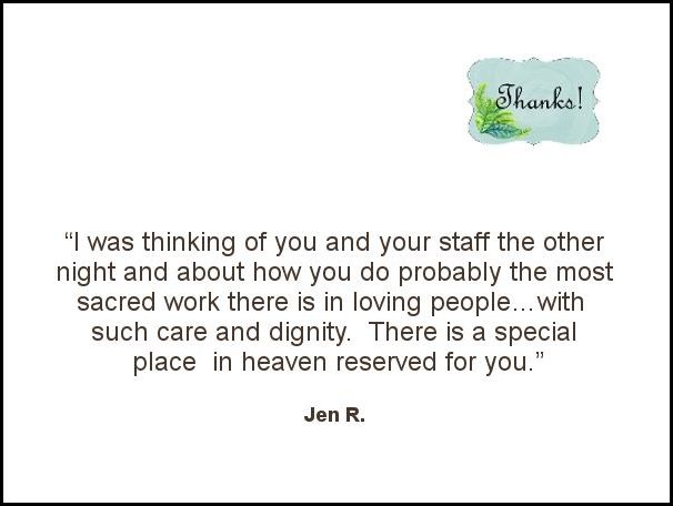 Bel Air Assisted Living testimonial from Jen R.