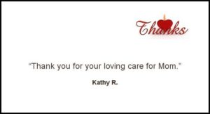 Bel Air Assisted Living testimonial from Kathy R.