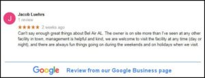 Bel Air Assisted Living testimonial from Jacob Luehrs