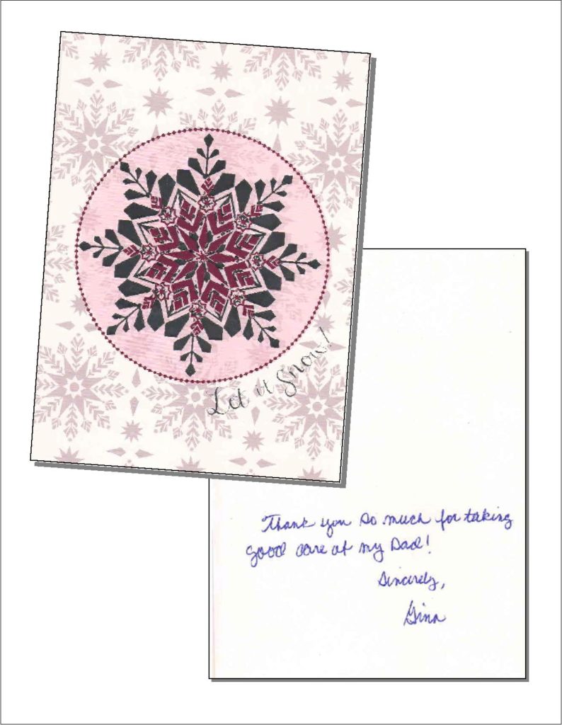 Testimonial for our assisted living services.